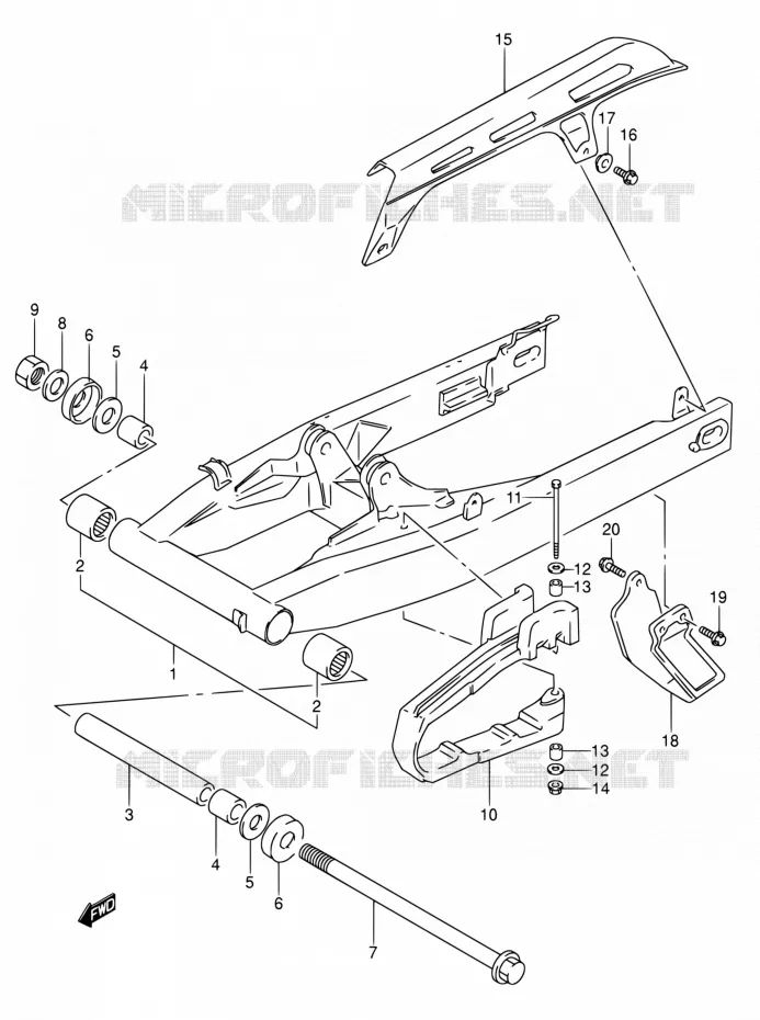 SWINGARM Suzuki MOTO 650 DR 1993  DR650RSE P/DR650RSEU P