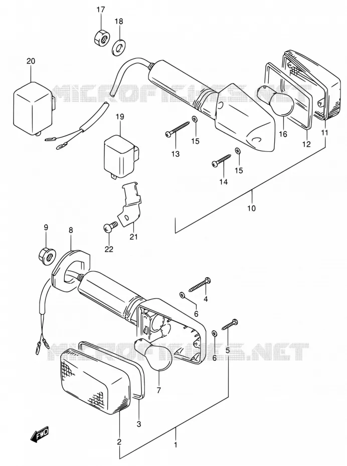 TJRN SIGNAL LAMP Suzuki MOTO 650 DR 1993  DR650RSE P/DR650RSEU P