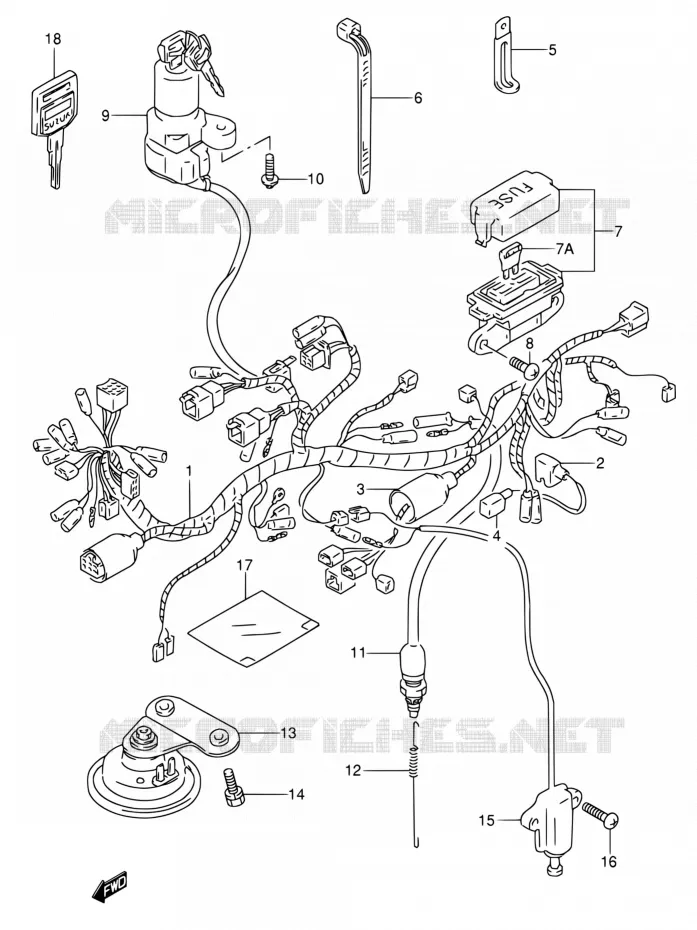 WIRING HARNESS Suzuki MOTO 650 DR 1993  DR650RSE P/DR650RSEU P