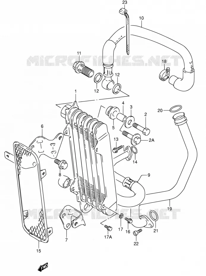OIL COOLER Suzuki MOTO 650 DR 1994  DR650RSE R/DR650RSEU R