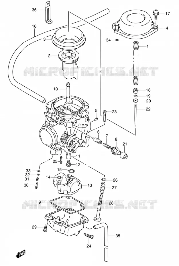 CARBURETOR (MODELE N/P/R/S) Suzuki MOTO 650 DR 1995  DR650RSE S/DR650RSEU S