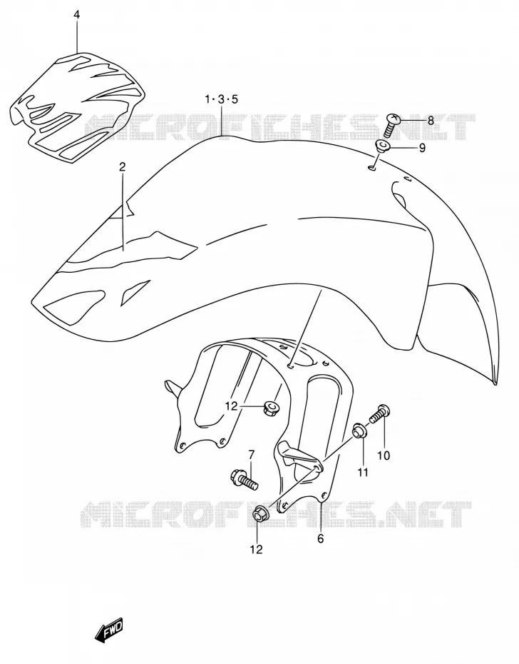 FR. FENDER (MODELE M/N/P/R/S) Suzuki MOTO 650 DR 1995  DR650RSE S/DR650RSEU S