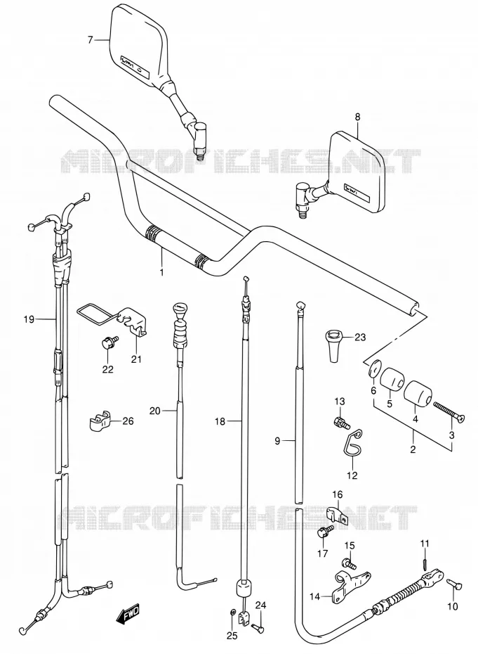 HANDELBAR (MODELE N/P/R/S/T) Suzuki MOTO 650 DR 1996  DR650RSE T/DR650RSEU T