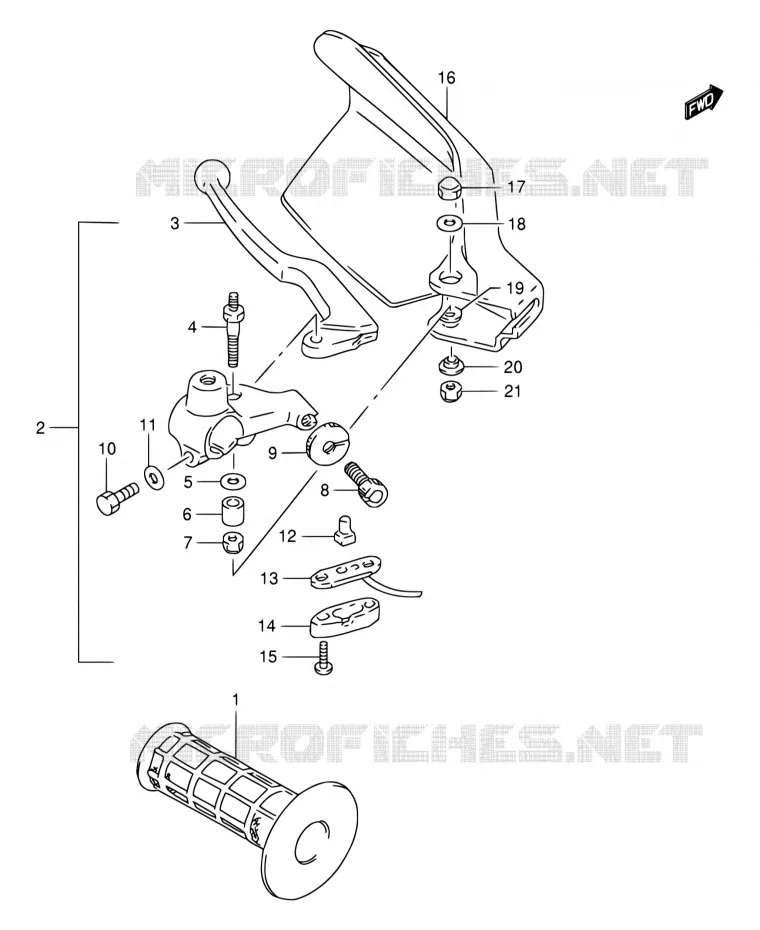 LEFT LEVER - HANDGRIP Suzuki MOTO 650 DR 1996  DR650SET/DR650SEUT