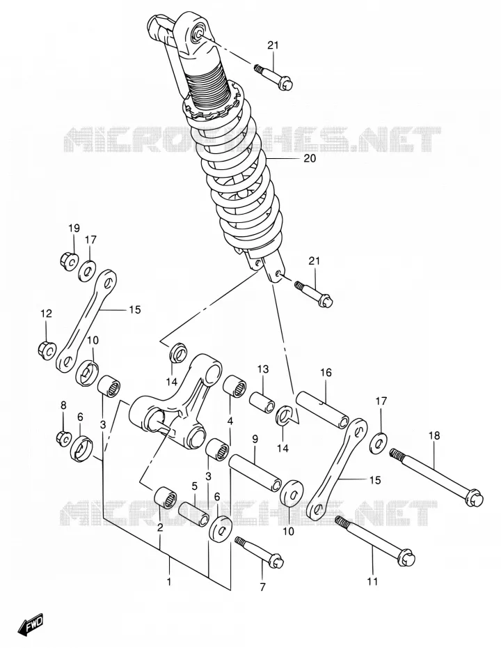 SHOCK ABSORBER LINKAGE Suzuki MOTO 650 DR 1996  DR650SET/DR650SEUT