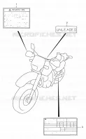 LABEL (MODELE T/V) for Suzuki DR 650 1997