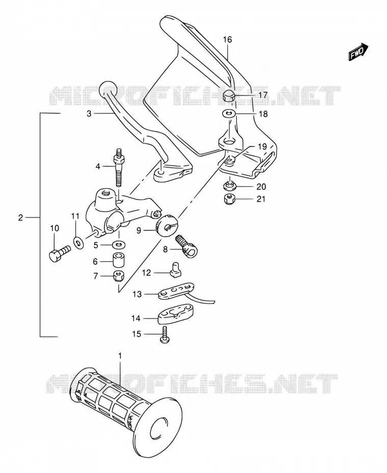 LEFT LEVER - HANDGRIP Suzuki MOTO 650 DR 1998  DR650SE W/DR650SEU W