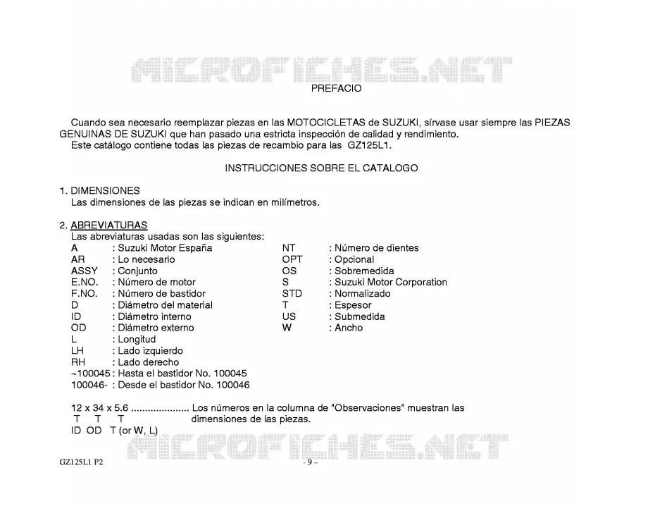 * CATALOG PREFACE * Suzuki MOTO 125 MARAUDER 2011  GZ125L1(P02)