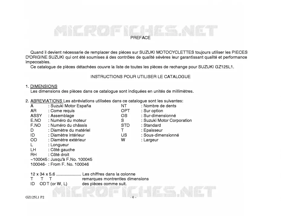 * CATALOG PREFACE * Suzuki MOTO 125 MARAUDER 2011  GZ125L1(P02)