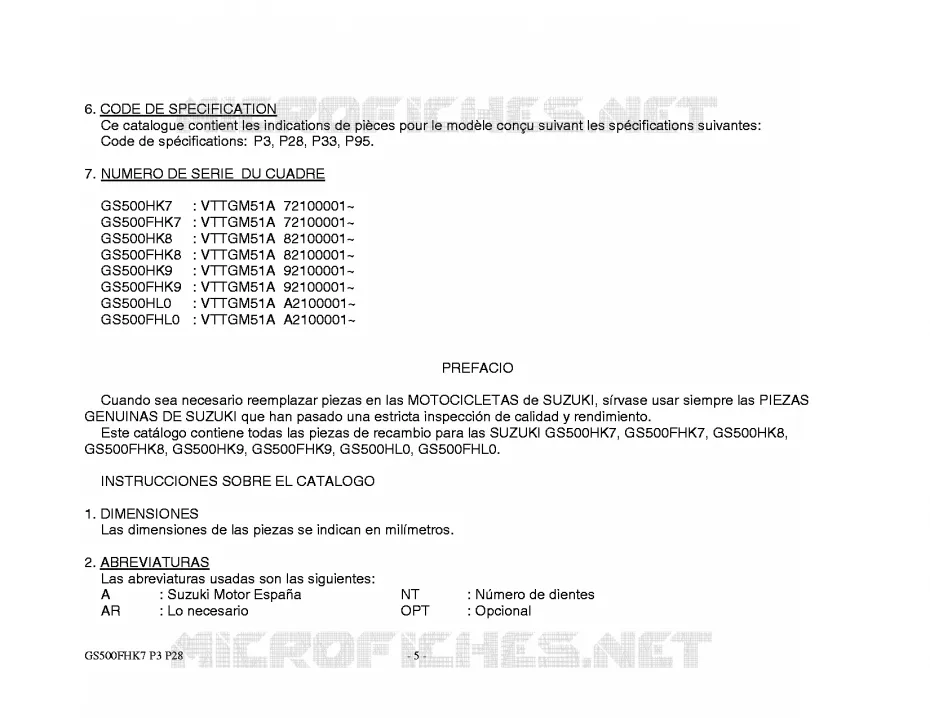* CATALOG PREFACE * Suzuki MOTO 500 GS-F 2010  GS500FHL0(P3)