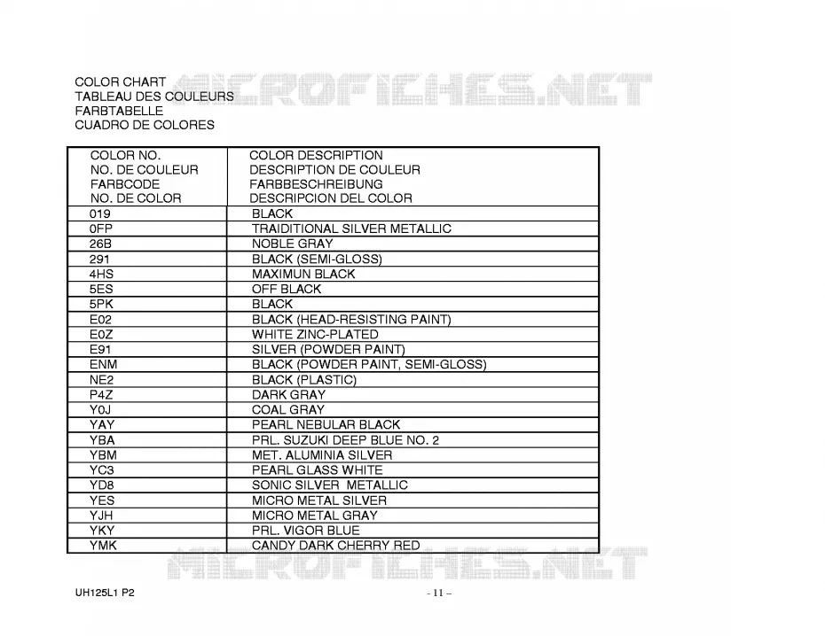 * CATALOG PREFACE * Suzuki SCOOTER 125 BURGMAN 2011  UH125L1(P2)