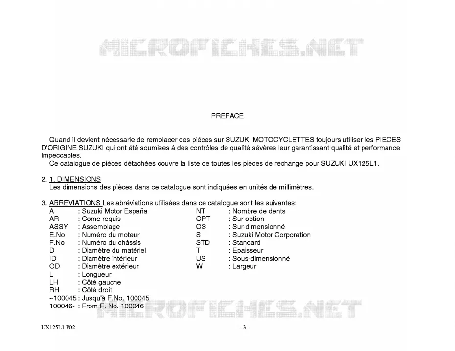 * CATALOG PREFACE * Suzuki SCOOTER 125 SIXTEEN 2011  UX125L1(P02)