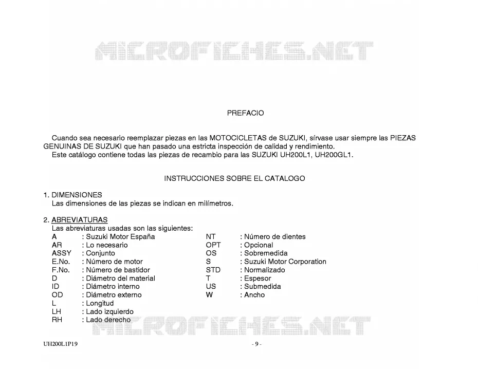* CATALOG PREFACE * Suzuki SCOOTER 200 BURGMAN 2011  UH200L1(P19)