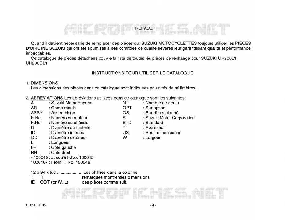 * CATALOG PREFACE * Suzuki SCOOTER 200 BURGMAN 2011  UH200L1(P19)