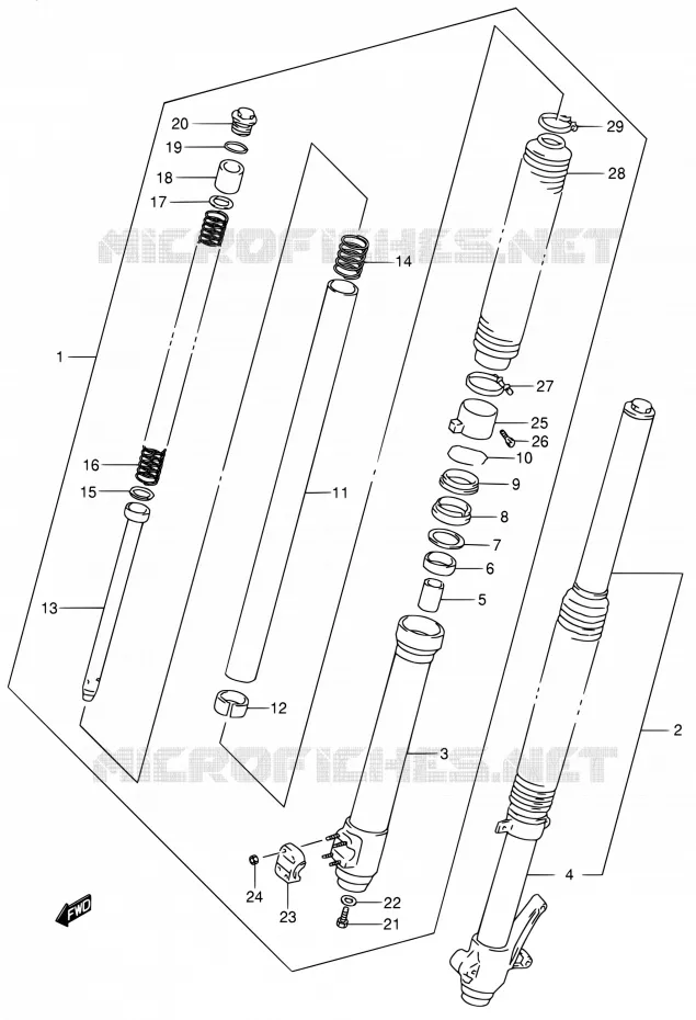 FRONT FORK Suzuki MOTO 650 DR 2001  DR650SEK1(E22)