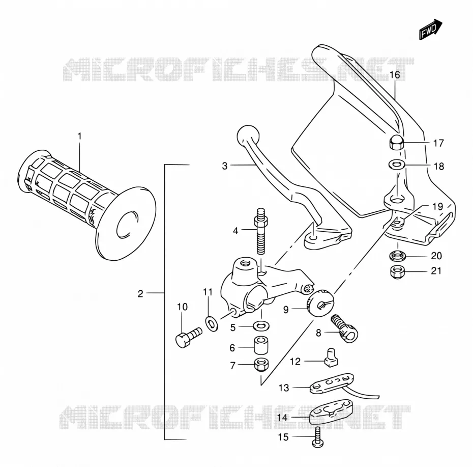 LEFT LEVER - HANDGRIP Suzuki MOTO 650 DR 2001  DR650SEK1(E54)