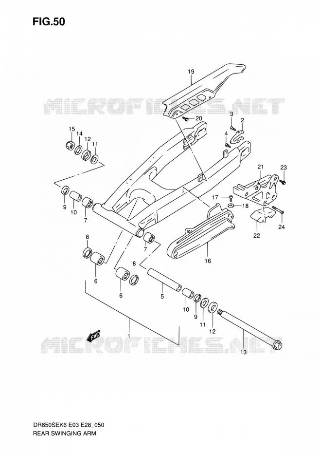 SWINGARM Suzuki MOTO 650 DR 2006  DR650SE K6 (E03,E28,E33)