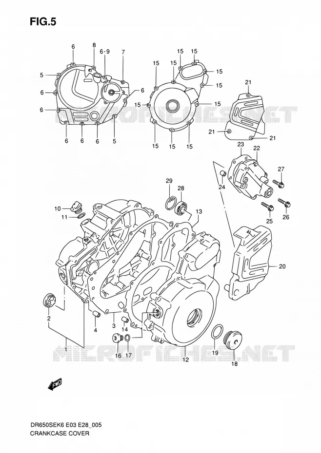 CRACKCASE COVER Suzuki MOTO 650 DR 2007  DR650SE K7 (E03,E28,E33)