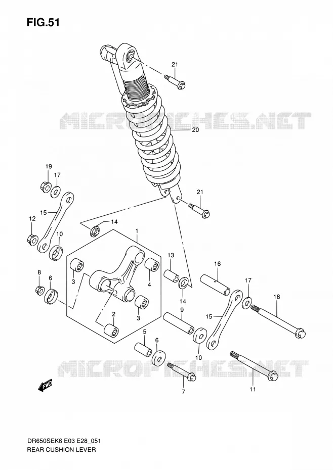 SHOCK ABSORBER LINKAGE Suzuki MOTO 650 DR 2007  DR650SE K7 (E03,E28,E33)