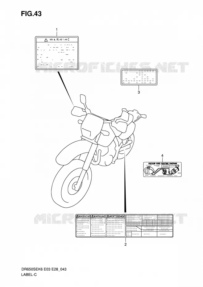 LABEL Suzuki MOTO 650 DR 2009  DR650SE K9 (E03,E28,E33)