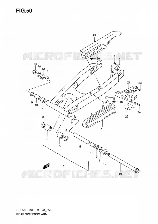 SWINGARM Suzuki MOTO 650 DR 2009  DR650SE K9 (E03,E28,E33)