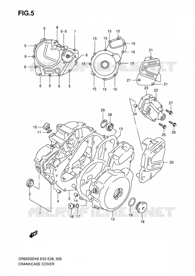 CRACKCASE COVER Suzuki MOTO 650 DR 2010  DR650SE L0 (E03,E28,E33)