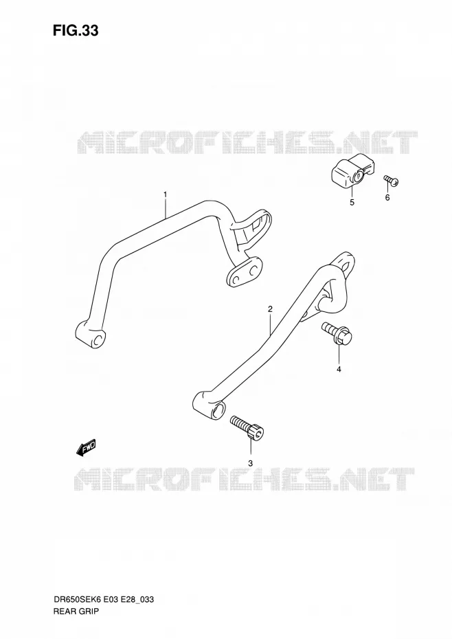 REAR GLIP Suzuki MOTO 650 DR 2010  DR650SE L0 (E03,E28,E33)