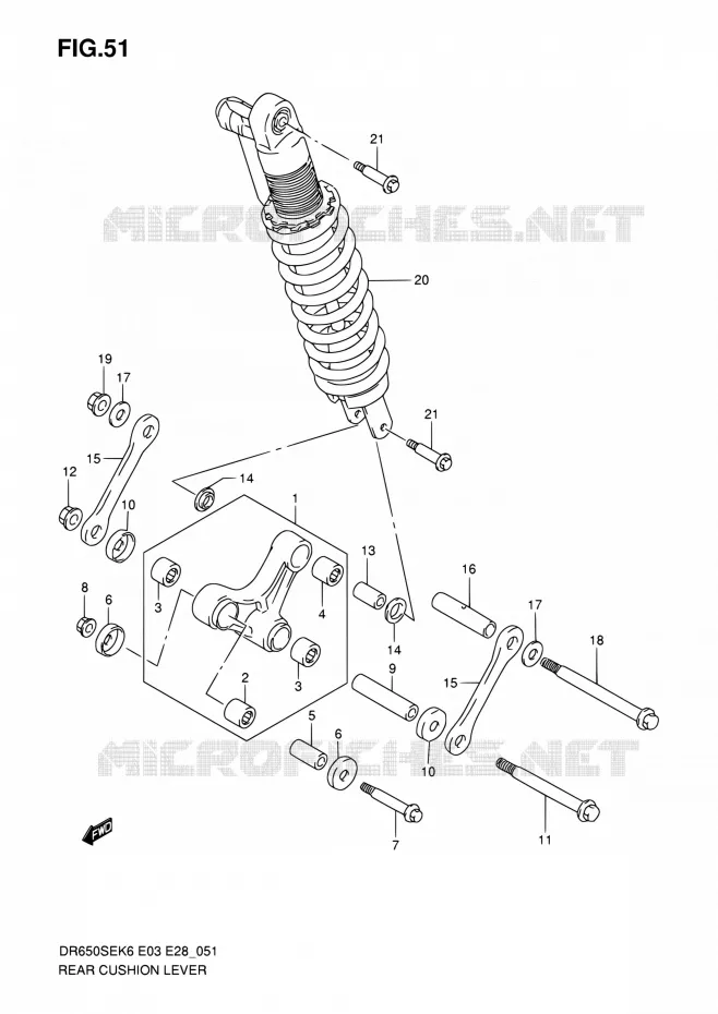SHOCK ABSORBER LINKAGE Suzuki MOTO 650 DR 2010  DR650SE L0 (E03,E28,E33)