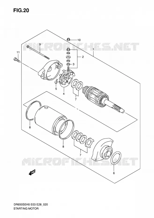STARTER MOTOR Suzuki MOTO 650 DR 2010  DR650SE L0 (E03,E28,E33)