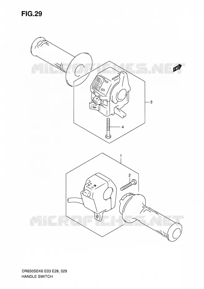 SWITCHES Suzuki MOTO 650 DR 2010  DR650SE L0 (E03,E28,E33)