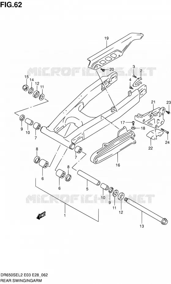 SWINGARM Suzuki MOTO 650 DR 2012  DR650SE L2 (E03,E28,E33)