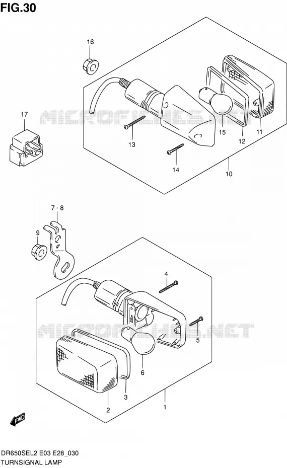 TJRN SIGNAL LAMP Suzuki MOTO 650 DR 2012  DR650SE L2 (E03,E28,E33)