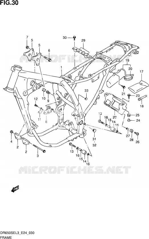 FRAME Suzuki MOTO 650 DR 2013  DR650SE L3 (E24)