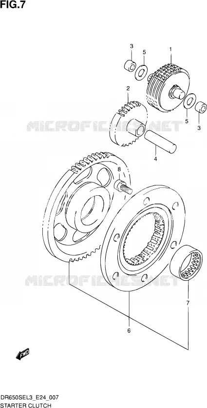 STARTER MOTOR CLUTCH Suzuki MOTO 650 DR 2013  DR650SE L3 (E24)
