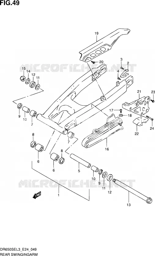 SWINGARM Suzuki MOTO 650 DR 2013  DR650SE L3 (E24)