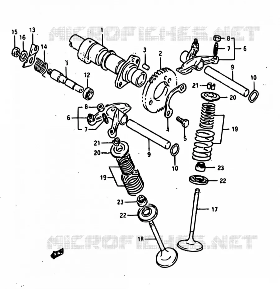 CAMSHAFT - VALVES Suzuki MOTO 800 DR 1990  DR800S L/DR800SU L