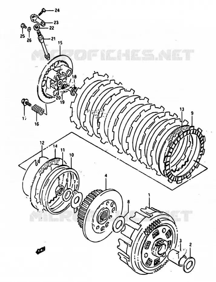 CLUTCH Suzuki MOTO 800 DR 1990  DR800S L/DR800SU L