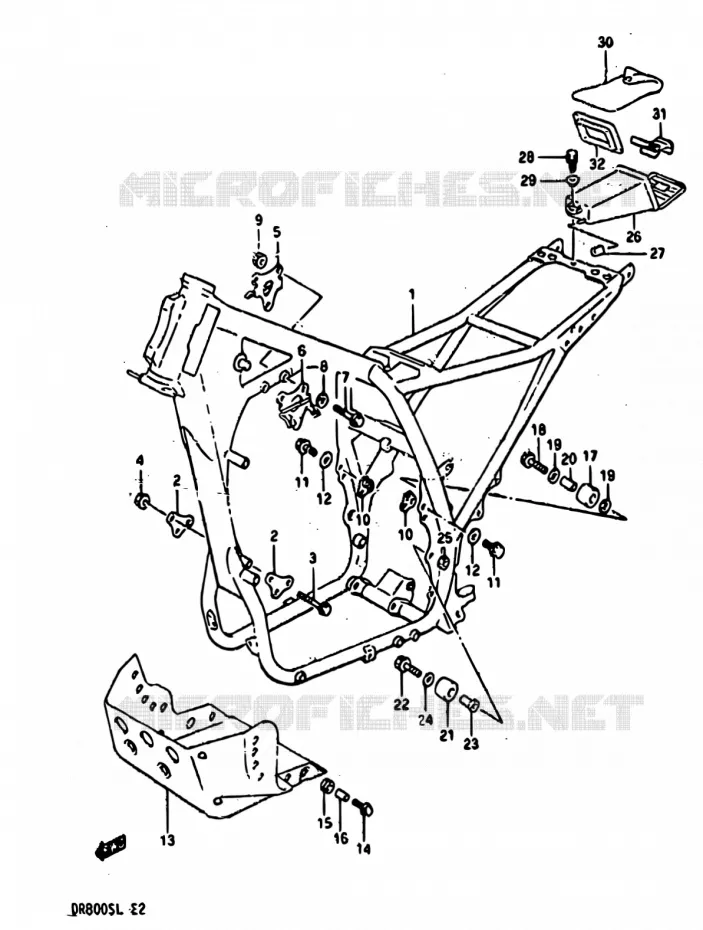 FRAME Suzuki MOTO 800 DR 1990  DR800S L/DR800SU L