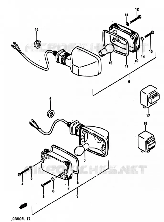 TJRN SIGNAL LAMP Suzuki MOTO 800 DR 1990  DR800S L/DR800SU L