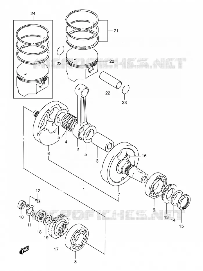 CRANKSHAFT Suzuki MOTO 800 DR 1991  DR800S M/DR800SU M