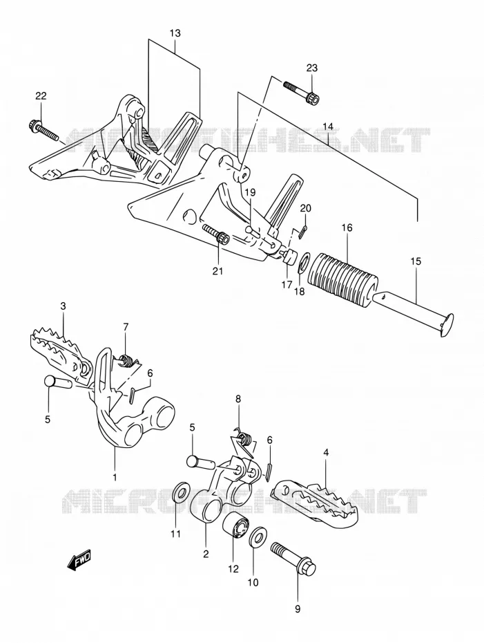 FOOTREST Suzuki MOTO 800 DR 1991  DR800S M/DR800SU M