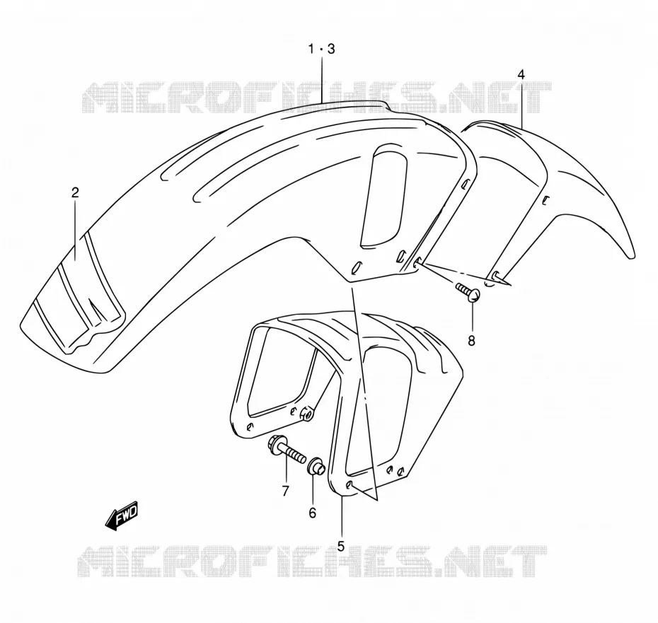 FR. FENDER (MODELE M/N/P/R/S) Suzuki MOTO 800 DR 1991  DR800S M/DR800SU M