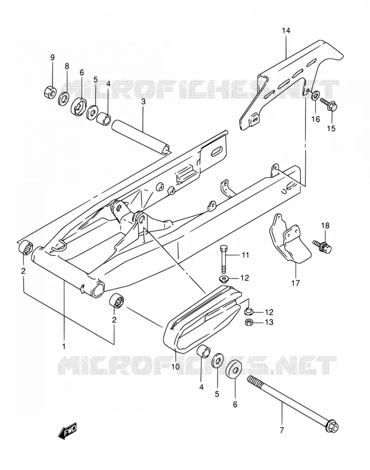 SWINGARM Suzuki MOTO 800 DR 1991  DR800S M/DR800SU M
