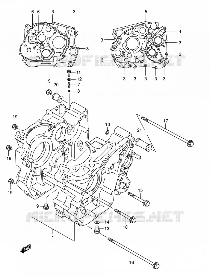 CRACKCASE COVER Suzuki MOTO 800 DR 1992  DR800S N/DR800SU N