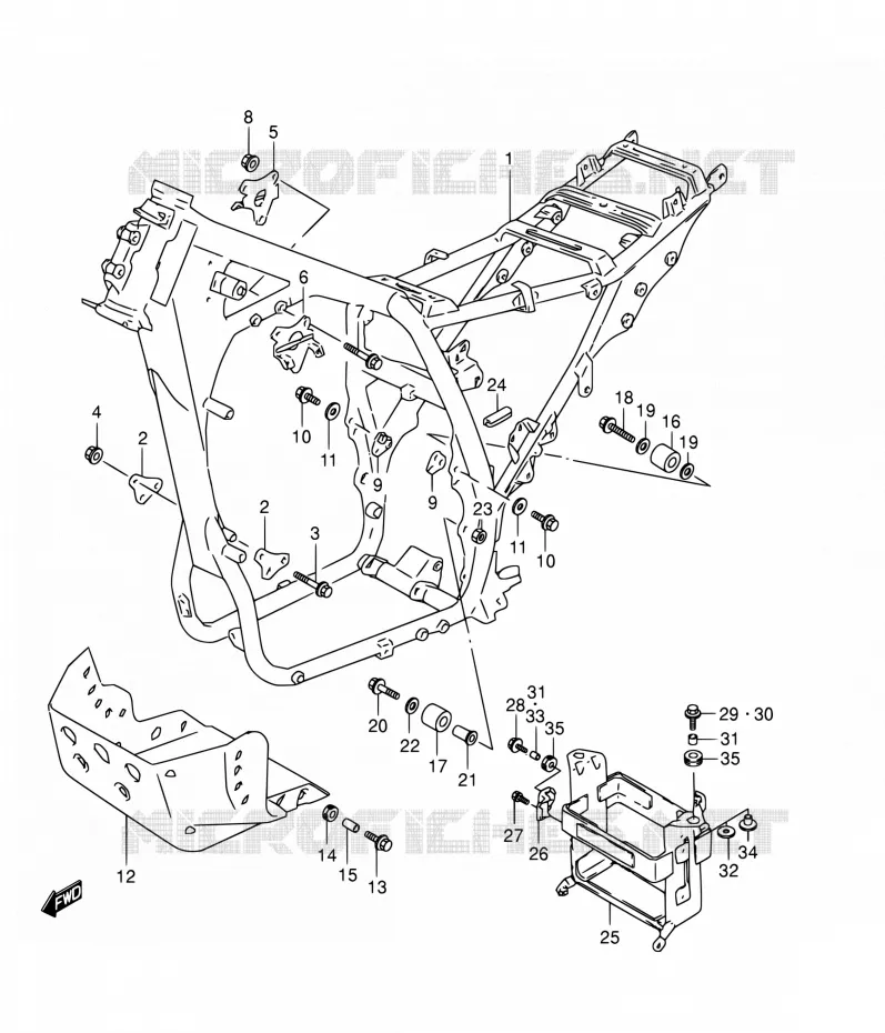 FRAME Suzuki MOTO 800 DR 1992  DR800S N/DR800SU N