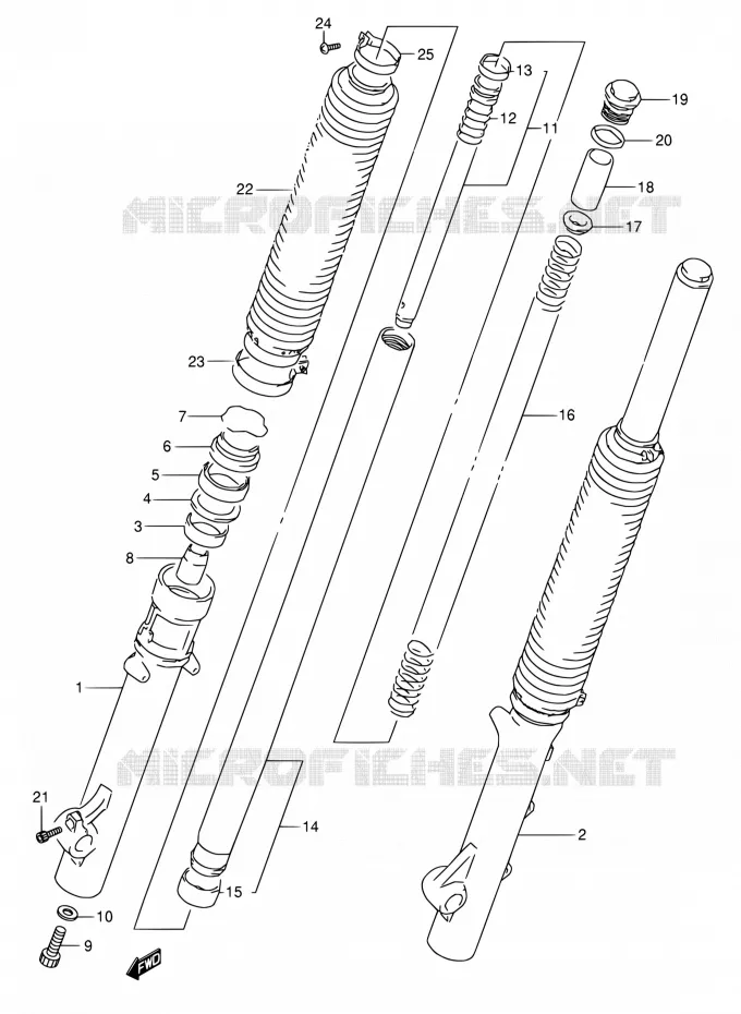 FRNT FORK Suzuki MOTO 800 DR 1992  DR800S N/DR800SU N