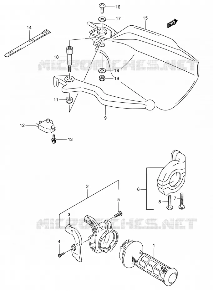 RIGHT LEVER Suzuki MOTO 800 DR 1992  DR800S N/DR800SU N