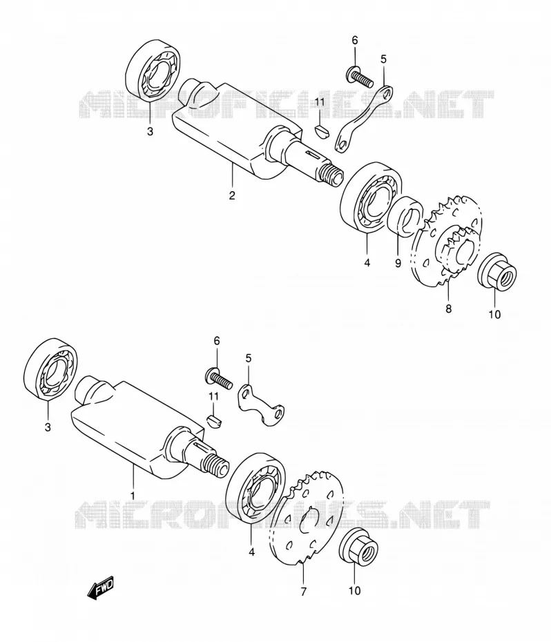 CRANK BALANCER Suzuki MOTO 800 DR 1993  DR800S P/DR800SU P