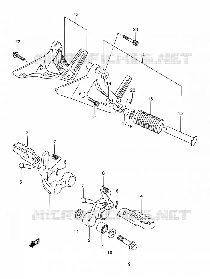 FOOTREST Suzuki MOTO 800 DR 1993  DR800S P/DR800SU P