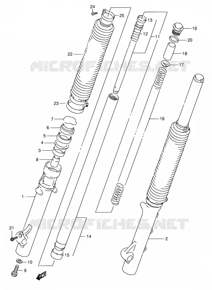FRNT FORK Suzuki MOTO 800 DR 1993  DR800S P/DR800SU P